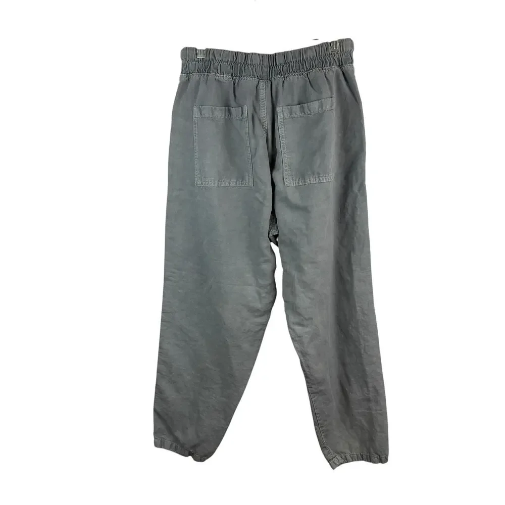 ZARA Linen/Cotton Cargo Pants Stone Gray M- Casual Minimalist